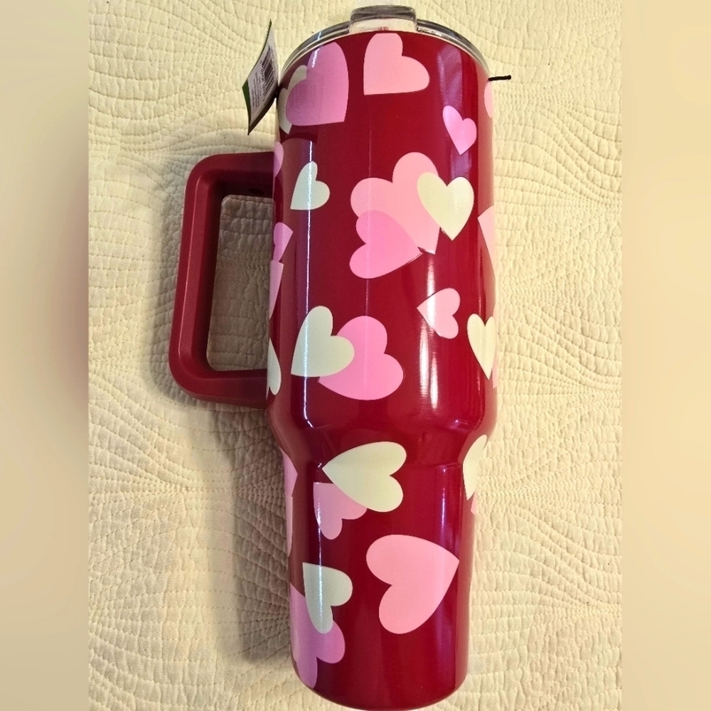 NWT Kate Spade Valentine Heart Stainless Steel Tumbler,  40 oz - Picture 5 of 9